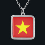 Collar de la Plaza Estrella Amarilla de la Bandera<br><div class="desc">Bandera de Vietnam en collar cuadrado. Productos de oficina,  productos para el hogar y más...  No olvides toda la colección.</div>