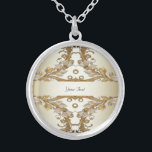 Collar de oro decorativo con flores blancas<br><div class="desc">Hermosas flores blancas collares de oro decorativos</div>