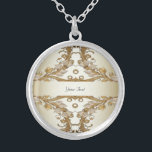 Collar de oro decorativo con flores blancas<br><div class="desc">Hermosas flores blancas collares de oro decorativos</div>