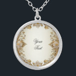 Collar de oro decorativo con flores blancas<br><div class="desc">Hermosas flores blancas collares de oro decorativos</div>