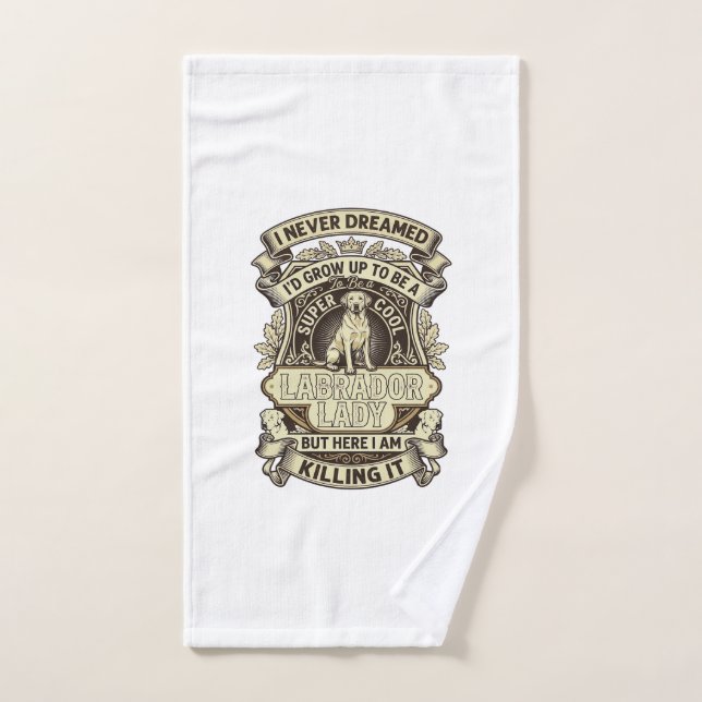 Collar de perro Labrador Lady Crown Shield_1 (Toalla de mano)