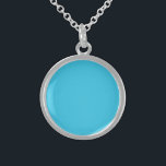 Collar De Plata De Ley Azul turquesa, color sólido,<br><div class="desc">Azul turquesa,  color sólido.</div>