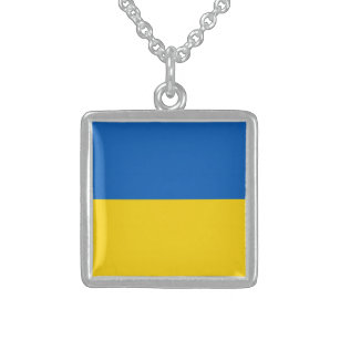 Collar De Plata De Ley Bandera de Ucrania