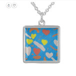 Collar De Plata De Ley Cielo de amor<br><div class="desc">¡Deja el cielo del amor en tu cocina con este moderno collar artístico y de diseño único!</div>