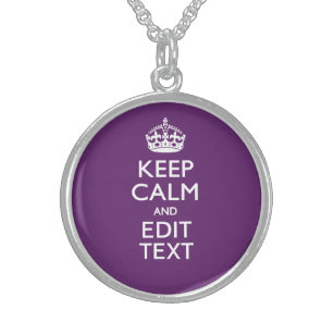 Collar De Plata De Ley Conservar el texto en color púrpura de forma perso