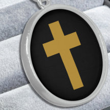 Cruz - falso mostaza dorado sobre negro