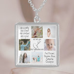 Collar De Plata De Ley Foto Keepsake Modern Love You Best Grandma ever<br><div class="desc">Moderno y elegante collage de fotos con la moderna tipografía artística con dedicación a tu querida abuela para celebrar el Día de la Madre o el cumpleaños de la abuela con este lindo keepsake. Personalízalo con tus mejores fotos y nombres de nietos.</div>
