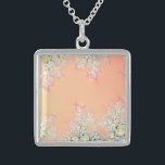 Collar De Plata De Ley Fractal de la escarcha de primavera de color<br><div class="desc">Fractal de la escarcha de primavera de color Siéntase libre de añadir sus propias palabras y/o imágenes a este elemento, o cambiar el color de fondo, a través de las excelentes herramientas de personalización de Zazzle. Este diseño también está disponible en muchos otros productos. ¡Gracias por pasar por aquí! ¡Dios...</div>