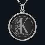 Collar De Plata De Ley Hermosa letra monográfica K Día de la Madre, cumpl<br><div class="desc">¡Le encantará este collar de platas espinosas con su monograma! Hermosa letra monograma K Elija tamaño, estilo y fin Metalizado Día de la Madre, cumpleaños, compromiso, novia de regalo Idea! ¡Hermosa Joyería Para Ella! ¡Recuerden a mamá, hermana, hija, tía, sobrina, novia, abuela, esposa y amigos! Ver más regalos mágicos de...</div>