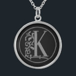 Collar De Plata De Ley Hermosa letra monográfica K Día de la Madre, cumpl<br><div class="desc">¡Le encantará este collar de platas espinosas con su monograma! Hermosa letra monograma K Elija tamaño, estilo y fin Metalizado Día de la Madre, cumpleaños, compromiso, novia de regalo Idea! ¡Hermosa Joyería Para Ella! ¡Recuerden a mamá, hermana, hija, tía, sobrina, novia, abuela, esposa y amigos! Ver más regalos mágicos de...</div>