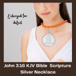 Collar De Plata De Ley John 3:16 Cita de la Biblia de las Escrituras<br><div class="desc">John 3:16 Regalos cristianos</div>