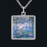 Collar De Plata De Ley Monet: Water Lilies 1919, famosa pintura,<br><div class="desc">El famoso cuadro de Claude Monet,  Water Lilies 1919.</div>