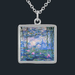 Collar De Plata De Ley Monet: Water Lilies 1919, famosa pintura,<br><div class="desc">El famoso cuadro de Claude Monet,  Water Lilies 1919.</div>