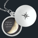 Collar De Plata De Ley Te amo a la luna y al collar/al locket traseros<br><div class="desc">Collar hermoso con una imagen de la luna que fotografié.</div>