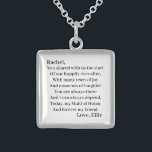 Collar De Plata De Ley Una empleada de honor personalizada<br><div class="desc">¡Esta doncella de honor Sterling Silver Necklace hace un gran regalo para las damas de honor! Viene en su elección de tres metales diferentes.</div>