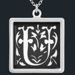 Collar de plata en Momograma<br><div class="desc">Collares Keepsake Elija ya sea el acabado plateado de oro o el Personalizado exclusivo de plata estéril !st Navidades Boda regalo Keepsake Wedding Party Necklaces - para cambiar el color de fondo - haga clic en personalizar - haga clic en editar - elija la última herramienta en el menú desplegable...</div>