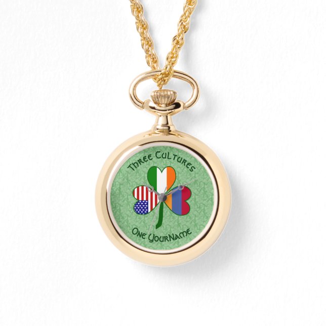Collar de trébol personalizado armenio irlandés EE (Anverso)
