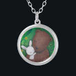 Collar del aniversario del amor del arbolado del<br><div class="desc">Oso y conejito muy cariñosos ofrecidos en collar hermoso.  ¡Regalo maravilloso para su amor!  Pintura original por el arte de Mika.</div>