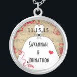 Collar del aniversario del boda<br><div class="desc">Collares Keepsake Elija ya sea el acabado plateado de oro o el Personalizado exclusivo de plata estéril !st Navidades Boda regalo Keepsake Wedding Party Necklaces - para cambiar el color de fondo - haga clic en personalizar - haga clic en editar - elija la última herramienta en el menú desplegable...</div>