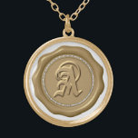 Collar Dorado *~* "A" Monograma de sellado de lana de diamante<br><div class="desc">Pendor mejorado energéticamenteLa letra "A" SELLO DE CERDO DE CERO DE ORO DE LA CERRADURA DE ORO DE ORO NECKLACE. SELLOS DE CERRADURA / PEGATINAS STAMPS - Ideal para un sobre especial, fiestas de celebración de eventos favoritos y más. El diseño es ELEGANTE CLÁSICO y RICO. Los falsos DIAMANTES le...</div>