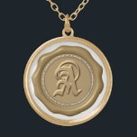 Collar Dorado *~* "A" Monograma de sellado de lana de diamante<br><div class="desc">Pendor mejorado energéticamenteLa letra "A" SELLO DE CERDO DE CERO DE ORO DE LA CERRADURA DE ORO DE ORO NECKLACE. SELLOS DE CERRADURA / PEGATINAS STAMPS - Ideal para un sobre especial, fiestas de celebración de eventos favoritos y más. El diseño es ELEGANTE CLÁSICO y RICO. Los falsos DIAMANTES le...</div>