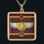 COLLAR DORADO ANTIGUA ESCÁRABE EGIPCIA/CORNUCOPIA JEWEL<br><div class="desc">Elegante joyería de esmalte dorado egipcio con grandes alas y dos maíz dorado de fondo rojo burdeos. ...  Elaboración gráfica digital por Bulgan Lumini</div>