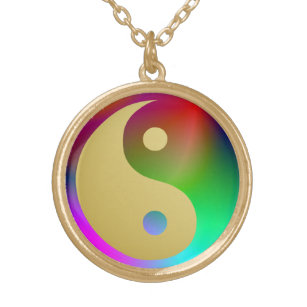 Collar Dorado Aquarius Yin y Yang