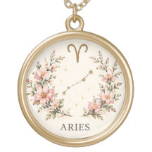 ARIES ZODIACO FLORAL TONO ORO