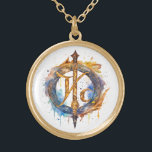 Collar Dorado *~* Artsy AP87 Nórdica RUNE VIKING inspirado en la<br><div class="desc">(Buscar en AP87 cosas Viking o AP40 para artículos similares ) - NECKLACE . La imagen es grande, por lo que no dude en TRANSFERIRSE a cualquier PRODUCTO ZAZZLE que elija. JOYAS CON INTENCIÓN (R) - crea tu propia intención. Usa este arte genial, creativo, artístico, moderno pero vintage, hermoso arte...</div>