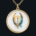 Collar Dorado *~*Artsy RUNE AP87 VIGILANDO ANCIANO inspirado en<br><div class="desc">(Buscar en AP87 cosas Viking o AP40 para artículos similares ) - NECKLACE . La imagen es grande, por lo que no dude en TRANSFERIRSE a cualquier PRODUCTO ZAZZLE que elija. JOYAS CON INTENCIÓN (R) - crea tu propia intención. Usa este arte genial, creativo, artístico, moderno pero vintage, hermoso arte...</div>