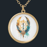 Collar Dorado *~*Artsy RUNE AP87 VIGILANDO ANCIANO inspirado en<br><div class="desc">(Buscar en AP87 cosas Viking o AP40 para artículos similares ) - NECKLACE . La imagen es grande, por lo que no dude en TRANSFERIRSE a cualquier PRODUCTO ZAZZLE que elija. JOYAS CON INTENCIÓN (R) - crea tu propia intención. Usa este arte genial, creativo, artístico, moderno pero vintage, hermoso arte...</div>