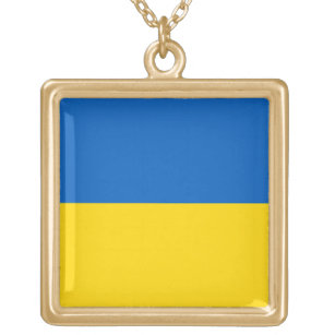 Collar Dorado Bandera de Ucrania - П р а п о р У htsnihtsnihtsni