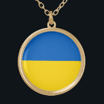 Collar Dorado Bandera patriótica de Ucrania<br><div class="desc">Bandera patriótica de Ucrania.</div>
