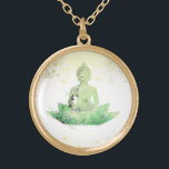 Collar Dorado *~ Buda Botanical Floral Lotus AP33<br><div class="desc">(( ID de búsqueda AP33 para diseños similares )) Resumen simple y mínimo Boho Zen Acuarela suave con áreas GOLD. Hay opciones en forma y colores metalizado de revestimiento en Plata Plate y Oro Plate. * Jardín Botánico Bohemio Enérgicamente Mejorado / Floral Bouquet / Flores Pastel Moderno Popular suavemente Colorido...</div>