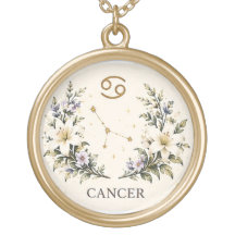 CÁNCER ZODIACO FLORAL TONO ORO