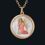 Collar Dorado *~* Clásica Vintage AP40 Angel Kneeling Praying<br><div class="desc">(ID de búsqueda AP40 para diseños similares) Transferir a otros productos si lo desea. Diseño de ROUND Gold de época con arte clásico dulce de una joven hembra rubia de fresa ANGEL KNEELING PRAYING . * Antecedentes de raya de diamante de Purpurina romántico retro enérgicamente mejorado ANGEL de época romántica....</div>