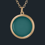 Collar Dorado Color sólido Verde azulado oscuro<br><div class="desc">Color sólido Verde azulado oscuro. Color moderno.</div>