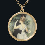 Collar Dorado Danza de la ciudad por Pierre Renoir, Bella Artes<br><div class="desc">El City Dance (1883) de Pierre Renoir es un retrato romántico y de amor al arte de arte, de estilo vintage. Los lujosos recién casados están vestidos con un esmoquin de dapper y un elegante vestido. La novia y el novio son bailarines de baile para su primer baile romántico en...</div>