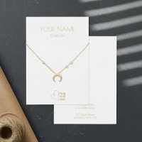 Collar dorado de corazón pequeño, tarjeta de visua