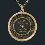 Collar Dorado Elegante Aniversario del Boda Negro y Oro 50<br><div class="desc">Elegante negro y oro 50° aniversario boda</div>