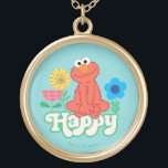 Collar Dorado ¡Elmo Happy!<br><div class="desc">Este lindo patrón de Plaza Sésamo presenta a Elmo relajado y feliz. © 2021 Sesame Workshop. www.sesamestreet.org</div>