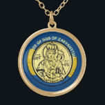 COLLAR DORADO MADRE UCRANIA DE DIOS ZARVANYTSIA JESÚS RELIGIOSA<br><div class="desc">Con una hermosa imagen religiosa de la Santísima Virgen María con Jesús bajo el título de Madre de Dios de Zarvanytsia,  la patrona de Ucrania.  Los colores amarillo y azul representan los colores de la bandera del pueblo ucraniano. Zarvanytsia es el destino de peregrinación más famoso en Ucrania.</div>