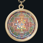 Collar Dorado Mandala Tantric tibetana del Buddhism del vintage<br><div class="desc">Diseño Tantric tibetano de la mandala del Buddhism del vintage. Hace un regalo hermoso,  significativo,  dichoso para los budistas.</div>