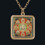 Collar Dorado Mandala Tantric tibetana del Buddhism del vintage<br><div class="desc">Diseño Tantric tibetano de la mandala del Buddhism del vintage. Hace un regalo hermoso,  significativo,  dichoso para los budistas.</div>