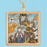 Collar Dorado Martirio de St. Thomas Becket (M 031)<br><div class="desc">NOTA BIEN: Dada la complejidad del diseño, el GRAN tamaño funciona mejor. En su corte de 1170 Navidades en Bures, Normandía, en un ataque de furia, Enrique II, Rey de Inglaterra, había despotricado contra Thomas Becket, su antiguo amigo, un ex canciller, y el actual arzobispo de Canterbury recientemente regresaron del...</div>