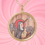 Collar Dorado Milagro de Bl. Imelda Lambertini (detalle; VVP 010<br><div class="desc">Nacida en una familia noble de Bolonia (Italia), Blessed Imelda Lambertini (1322-1333) fue una niña precozmente religiosa dedicada a San Agnés de Roma; María, Reina del Cielo; y la Santa Eucaristía. A los cinco años, construyó un oratorio en su casa. A los nueve años, entró a una escuela dominicana de...</div>