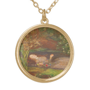 Collar Dorado Ophelia de Millais, Bella Artes victoriano vintage