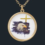Collar Dorado *~* Patriótico Christian Eagle Cross Veterano<br><div class="desc">JOYAS CON INTENCIÓN (R) - Joyas con un fuerte aumento ((((((((((((() copien y peguen este enlace para mi colección patriota de EEUU https://bit.ly/3QsVQy0 )))))))))))))))) Veteranos Combatientes Militares Primeros Respuestas Ronda Policía Patriota ORO ORO RODEADO NECKLACE de collar y Oro amarillo. Destacan una imagen abstracta de la Águila AMERICANA. Detrás está...</div>