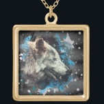 Collar Dorado *~* Plaza de chamán azul del Totem Lobo Gris<br><div class="desc">JEWELRY WITH INTENTION (R) - Enérgicamente mejorada Jewelry necklace SQUARE y dorada chapada. * SQUARE ORO chapado en Boho Bohemian nativo americano tribal chamán ORO PLATO SQUARE NECKLACE Tótem artístico y abstracto de lobo. Como curandero profesional de energía espiritual a distancia desde 2001, he aprendido, desarrollado y utilizado el poder...</div>
