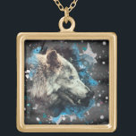 Collar Dorado *~* Plaza de chamán azul del Totem Lobo Gris<br><div class="desc">JEWELRY WITH INTENTION (R) - Enérgicamente mejorada Jewelry necklace SQUARE y dorada chapada. * SQUARE ORO chapado en Boho Bohemian nativo americano tribal chamán ORO PLATO SQUARE NECKLACE Tótem artístico y abstracto de lobo. Como curandero profesional de energía espiritual a distancia desde 2001, he aprendido, desarrollado y utilizado el poder...</div>